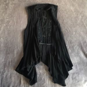 Flowy High/Low Vest with Laced Back